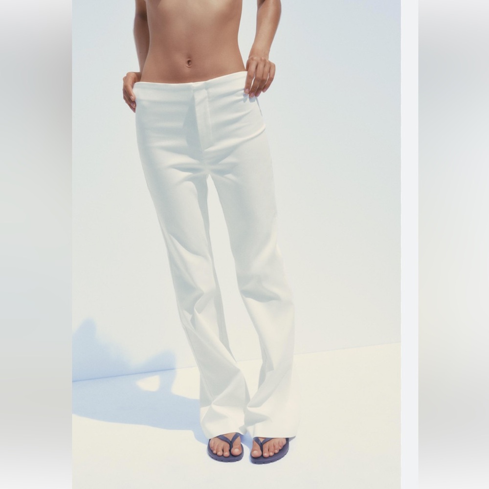 Zara Women's White Bootcut Pants